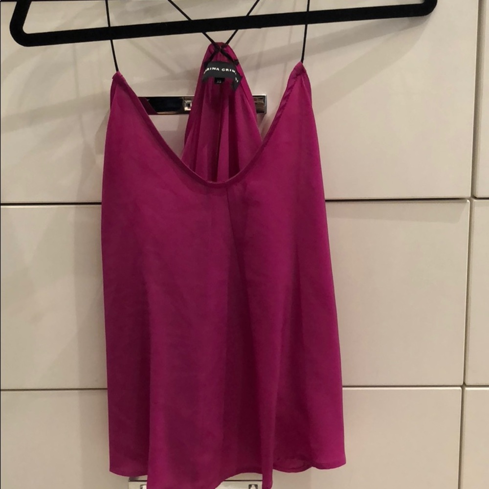 Karina Grimaldi silk top hot pink sz XS